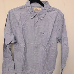 Hollister button up dress shirt light blue-grey shades size medium